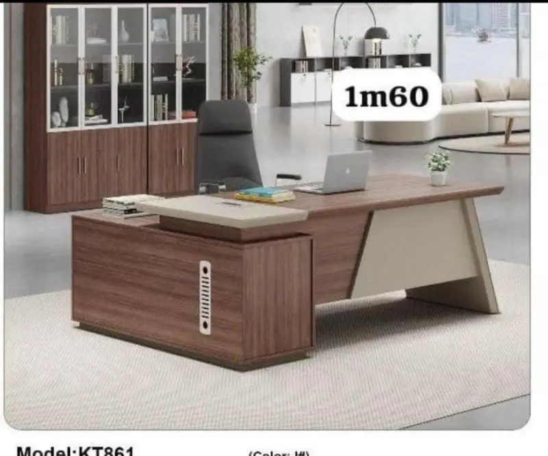 Bureau de Direction en L KT861 – 1m60 avec Retour & Caisson – photo 2