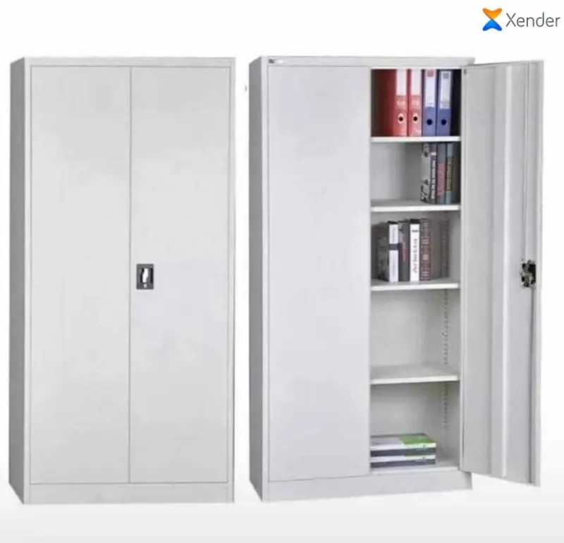 Armoire de Bureau Métallique 2 Portes Pleines – 4 Étagères