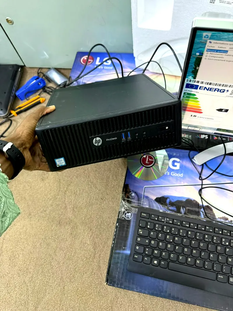 Pack ordinateur de bureau HP ProDesk 400 G3 SFF + écran LG 24 pouces – photo 3