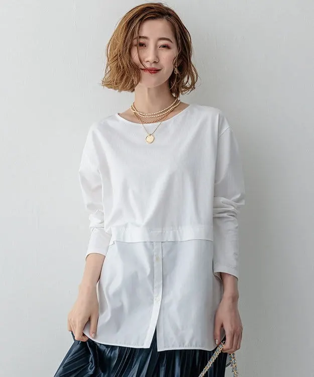 Ensemble tshirt blouse {prefix}posts blanc