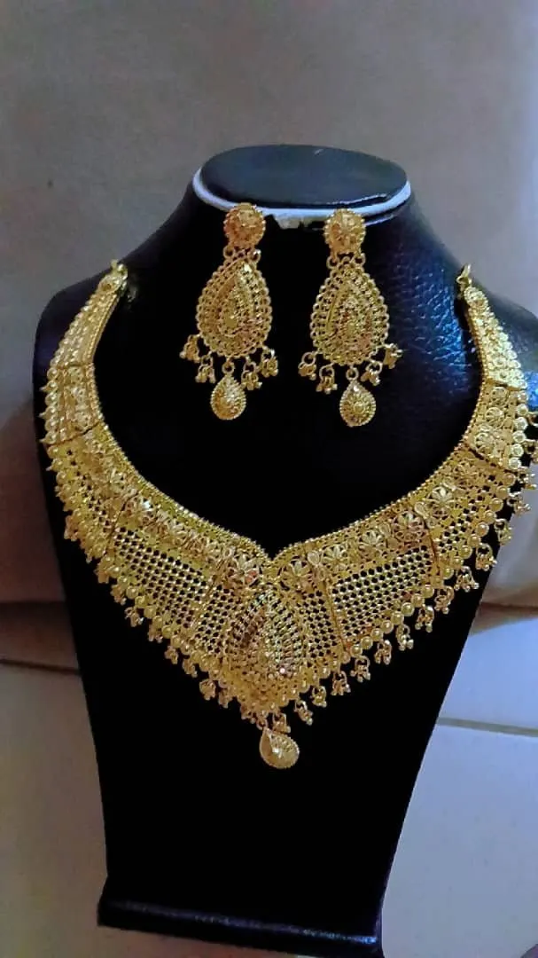 Collier & Boucles d'Oreilles Style Oriental Doré shics-3