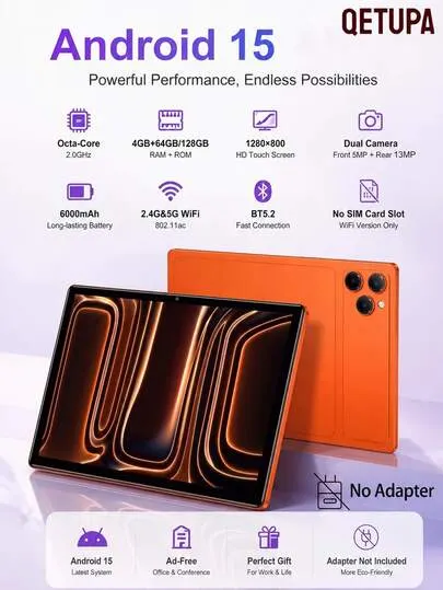Tablette Qetupa Android 15 – 4Go/64Go
