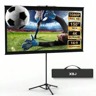 XBJ Écran de projection 4K 72/100 pouces avec trépied