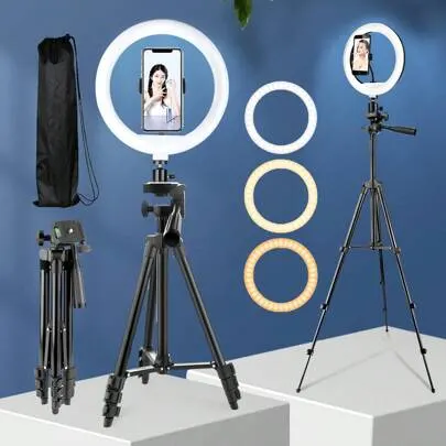 Anneau lumineux 10 pouces avec trépied réglable