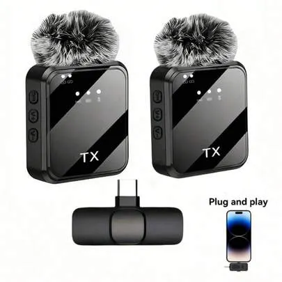 Microphone cravate sans fil USB-C avec réduction de bruit