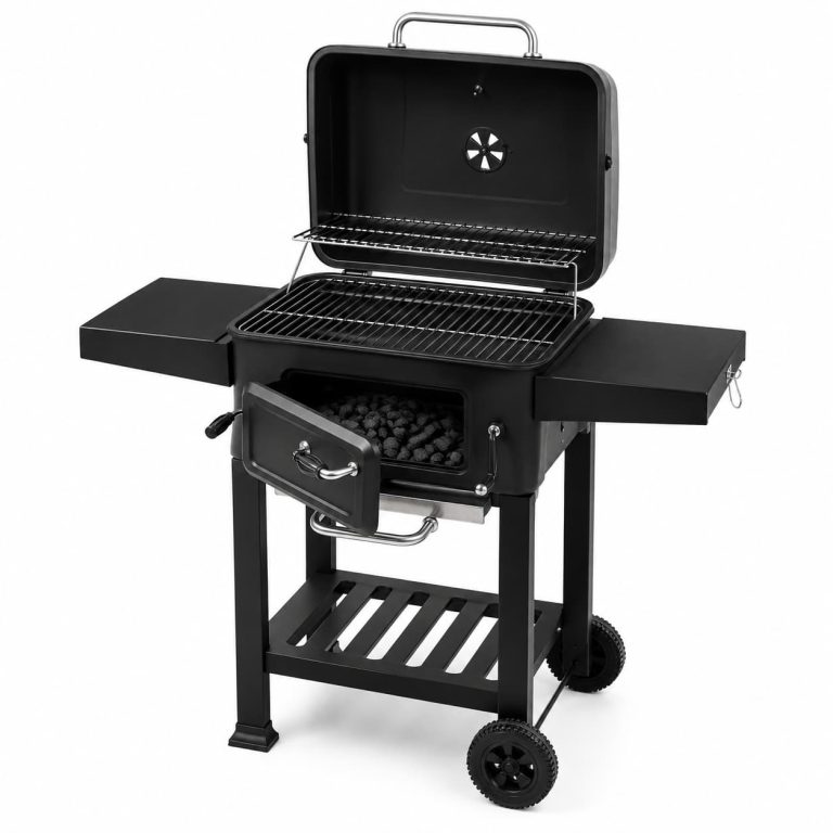 Barbecue à Charbon sur Roulettes - Noir