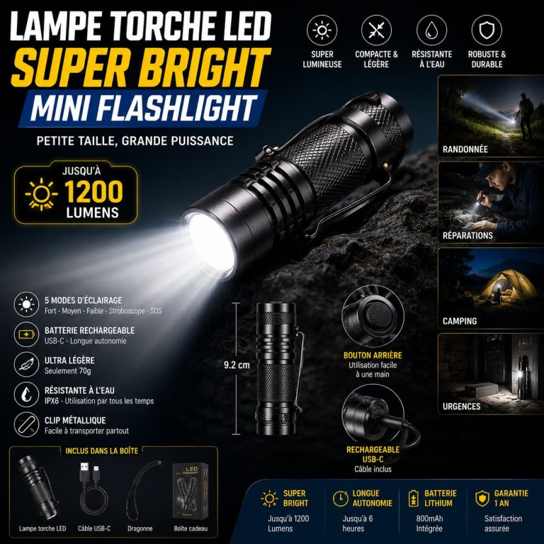 Lampe torche LED Super Bright Mini Flashlight