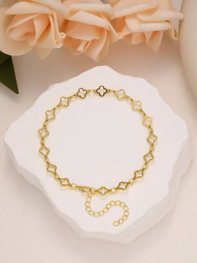 Bracelet crochet acier inoxydable doré – Image 6