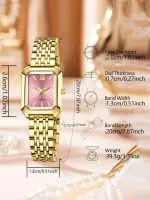 Ensemble bijoux 2 pièces montre bracelet or – Image 3