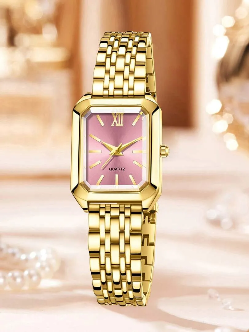 Ensemble bijoux 2 pièces montre bracelet or – Image 5