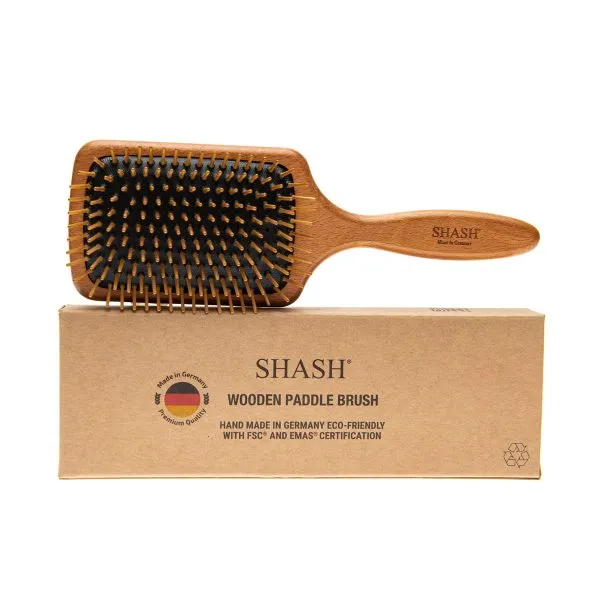 Brosse palette en bois naturel avec picots en bois
