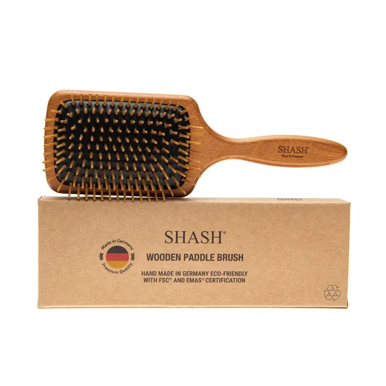 Brosse palette en bois naturel avec picots en bois