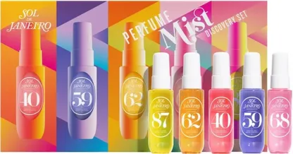 Coffret découverte de cinq brumes parfumées colorées inspirées du Brésil