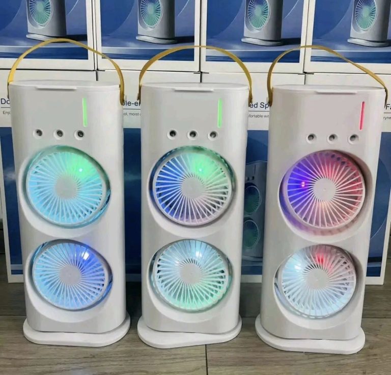Mini Ventilateur Tour Double Turbine LED RGB Rechargeable