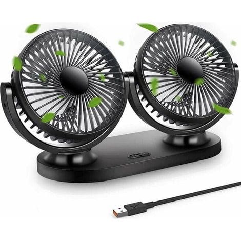 Mini ventilateur noir à double tête Ventilateur USB noir portable à deux têtes orientables
