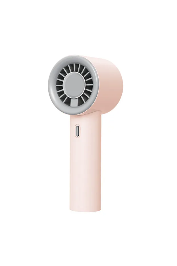 Mini ventilateur à main rose rechargeable par USB