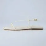 Sandales plates blanches à brides pour femme