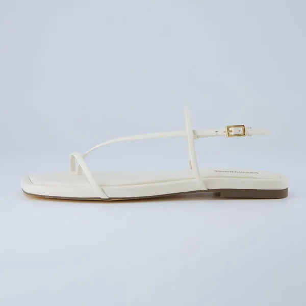 Sandales plates blanches à brides pour femme