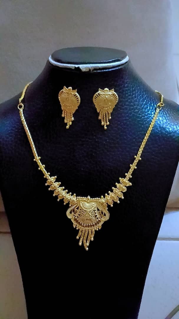 2026/07/1001083248.jpg Collier & Boucles d'Oreilles Style Oriental Doré inde - – Image 1