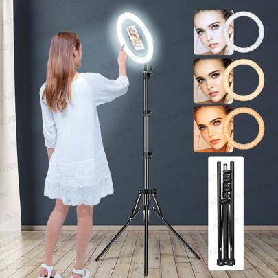 Anneau Lumineux 10″ avec Trépied 71″