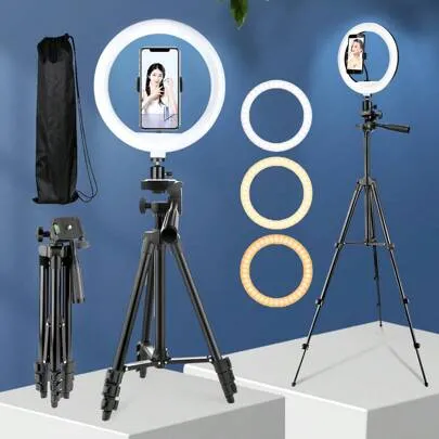 Anneau lumineux 10 pouces avec trépied réglable