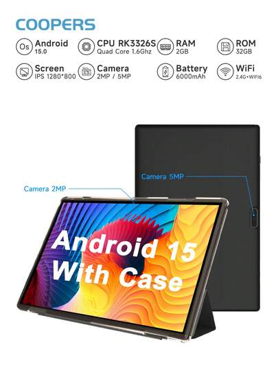 Tablette Coopers ZB10 10,1″ Android 15 + Étui