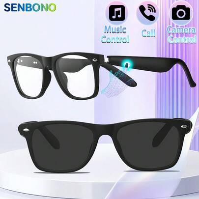 SENBONO Lunettes intelligentes tactiles avec son Hi-Fi