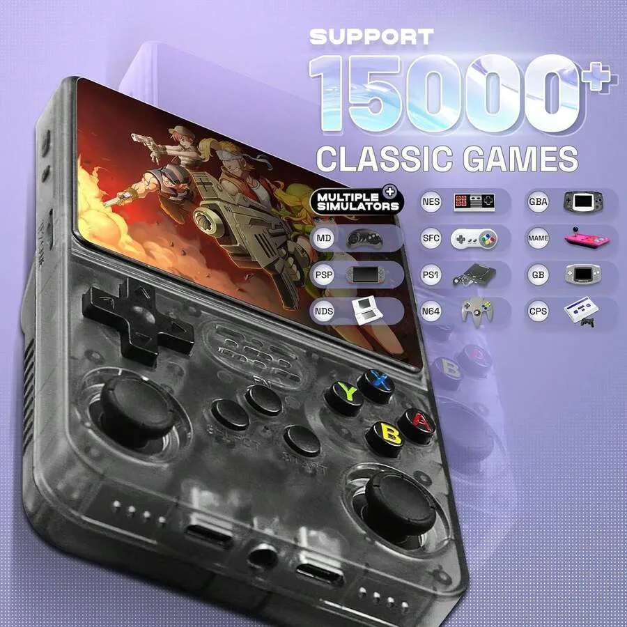 Console Rétro R36S – 18 000+ Jeux, IPS 3,5″