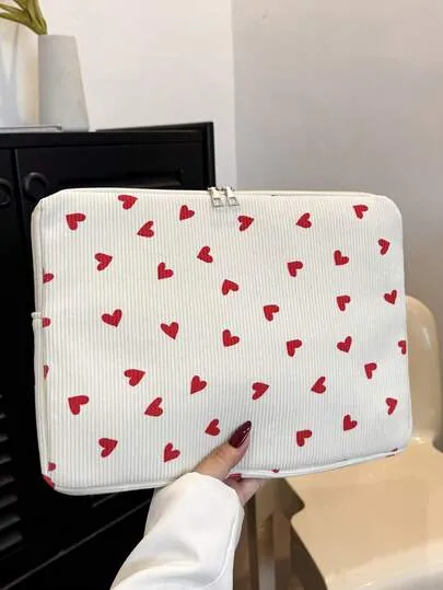 Sacoche cœur rouge pour ordinateur portable 11 à 15 pouces