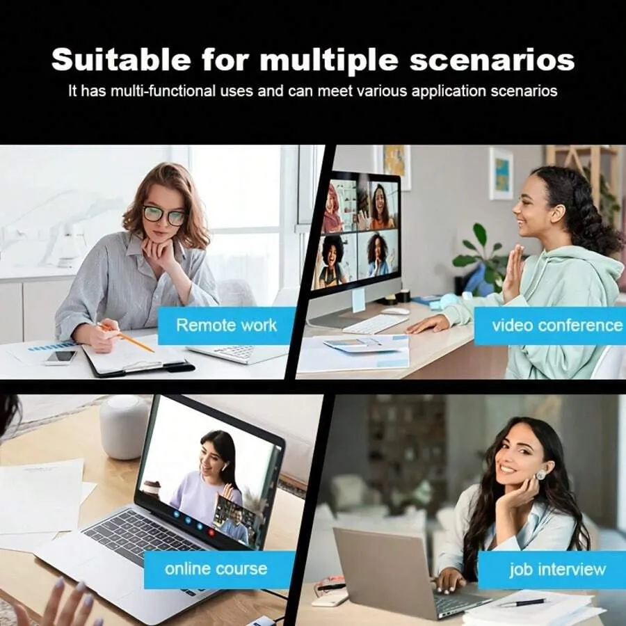 Webcam USB 1080P Rotative 360° Autofocus