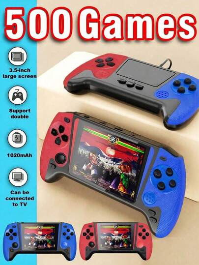 Console Rétro Portable – 500 Jeux, HD 3,5″
