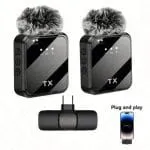 Microphone cravate sans fil USB-C avec réduction de bruit