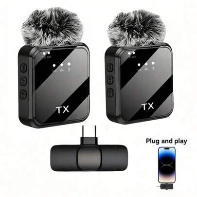 17722852835b64a2888916885d740d93962872516d_thumbnail_405x552.jpg Microphone cravate sans fil USB-C avec réduction de bruit