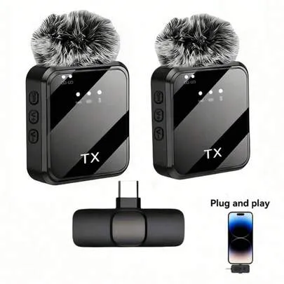 Microphone cravate sans fil USB-C avec réduction de bruit