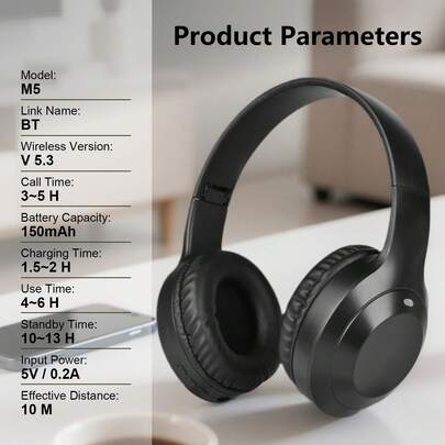 17725248064c297d0ec60afd230a5b79b806a6dfb5_thumbnail_405x552.jpg Casque Bluetooth rétro M5 pliable