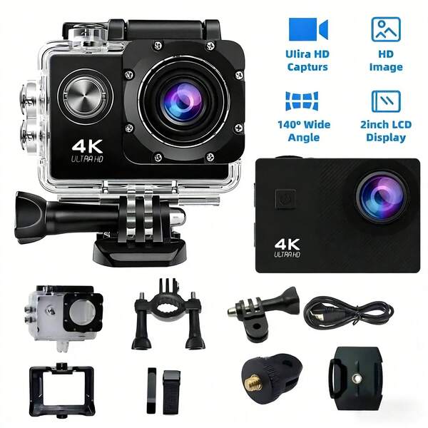 Mini caméra d’action 4K étanche avec stabilisation EIS
