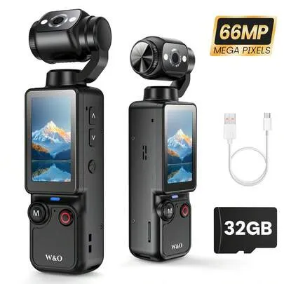 W&O Appareil photo numérique 4K rotatif avec zoom 16x