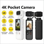Caméra de poche 4K rotative à 180° avec carte 32 Go