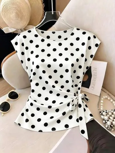 T-Shirt Satin à Pois Franclia Femme