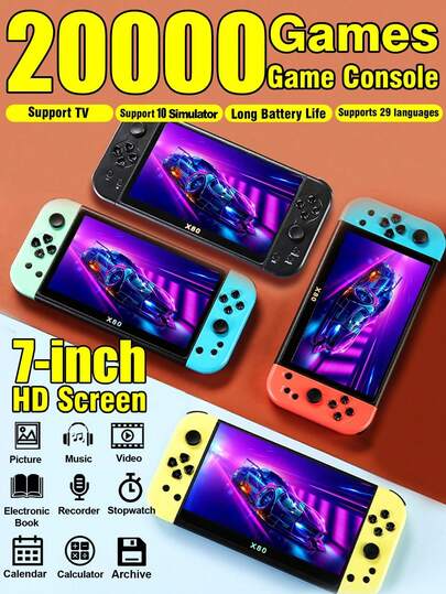 Console portable 7 pouces avec 20 000 jeux rétro
