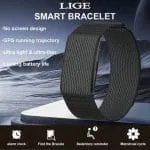Bracelet connecté LIGE GPS avec 100 modes sportifs