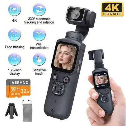 Caméra d’action 4K 64 MP rotative à 330°