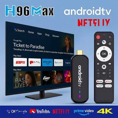 Clé Android TV 4K – 2/16 Go, Wi-Fi double bande