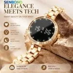 Montre connectée SENBONO or rose pour femme