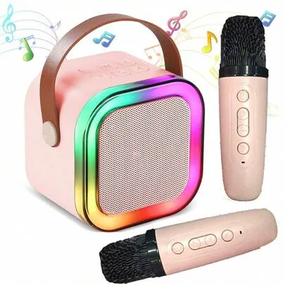Mini enceinte karaoké Bluetooth avec microphone et LED RGB