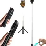 Perche à selfie 170 cm avec lumière et télécommande Bluetooth