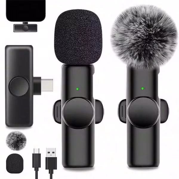 Microphone cravate sans fil USB-C pour smartphone