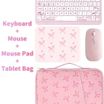 Kit rose avec clavier Bluetooth, souris et étui pour tablette