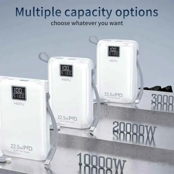 Powerbank HEPU Mini 10000 mAh à charge rapide 22,5 W