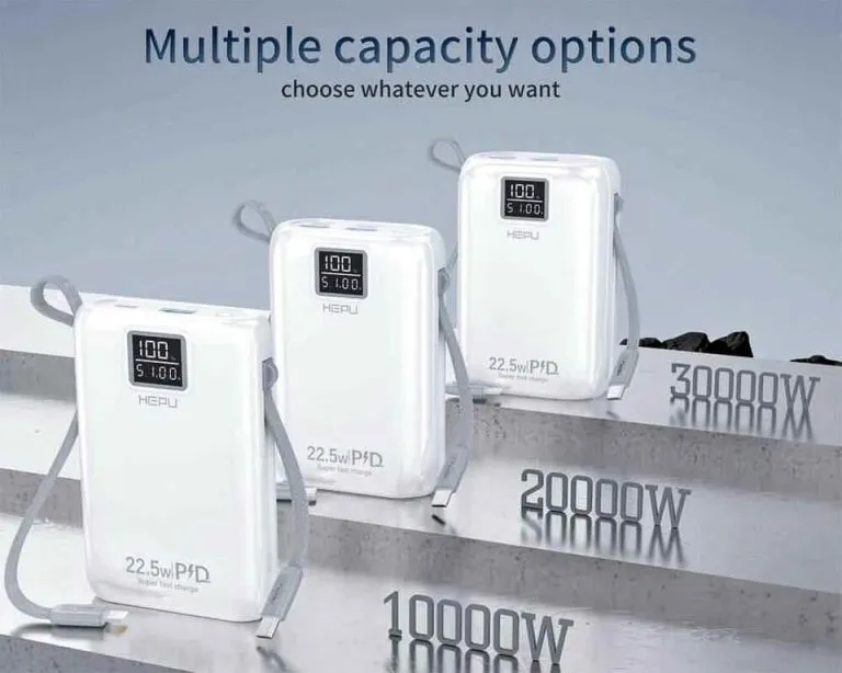 Powerbank HEPU Mini 10000 mAh à charge rapide 22,5 W